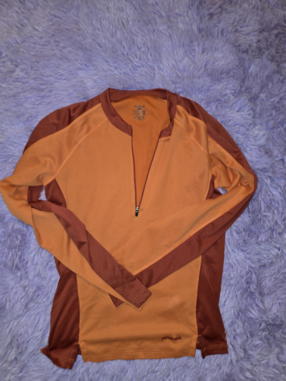 Patagonia Women's Two-Tone Orange Quarter-Zip Pullover